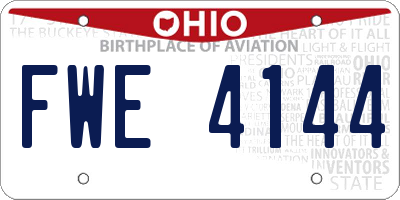 OH license plate FWE4144