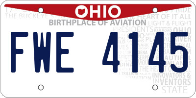 OH license plate FWE4145