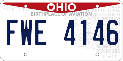 OH license plate FWE4146