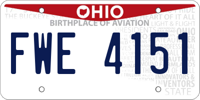 OH license plate FWE4151