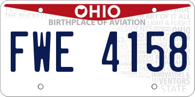 OH license plate FWE4158
