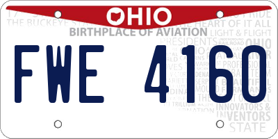OH license plate FWE4160