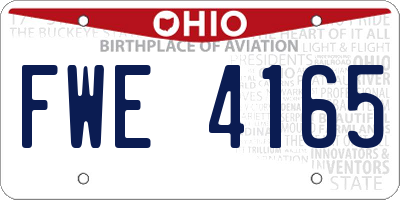 OH license plate FWE4165