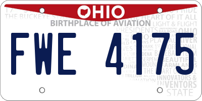 OH license plate FWE4175