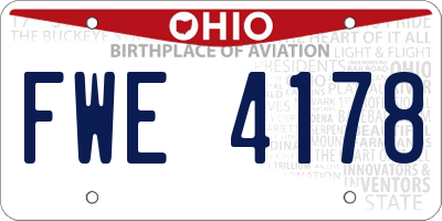 OH license plate FWE4178