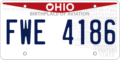 OH license plate FWE4186