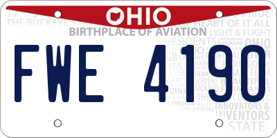 OH license plate FWE4190
