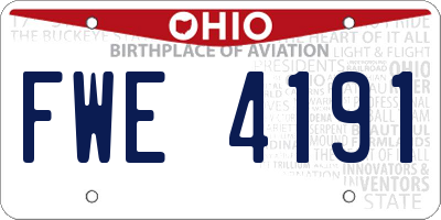 OH license plate FWE4191