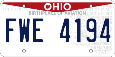 OH license plate FWE4194