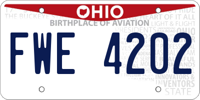 OH license plate FWE4202