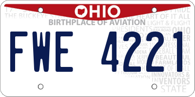 OH license plate FWE4221