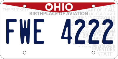 OH license plate FWE4222