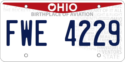 OH license plate FWE4229