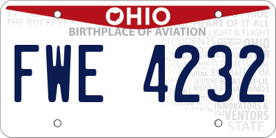 OH license plate FWE4232