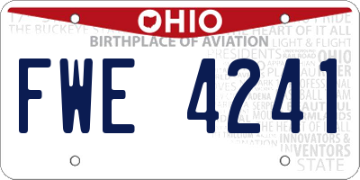 OH license plate FWE4241