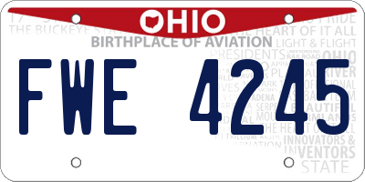 OH license plate FWE4245