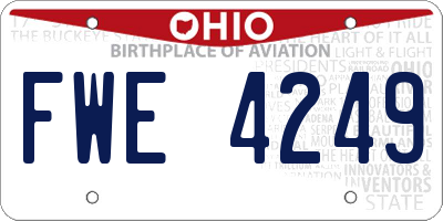 OH license plate FWE4249