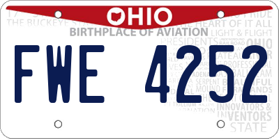 OH license plate FWE4252