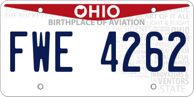 OH license plate FWE4262