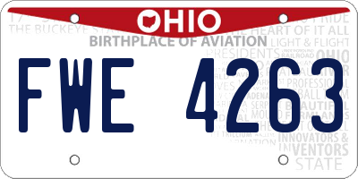 OH license plate FWE4263