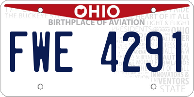 OH license plate FWE4291