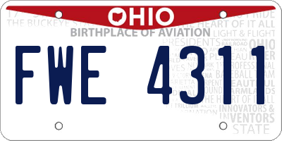 OH license plate FWE4311