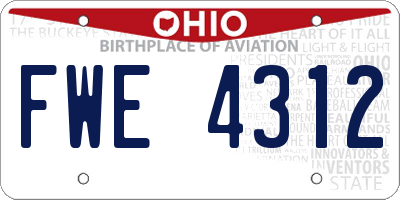 OH license plate FWE4312