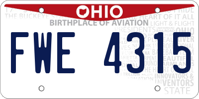 OH license plate FWE4315