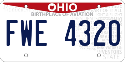 OH license plate FWE4320