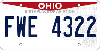 OH license plate FWE4322