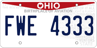 OH license plate FWE4333