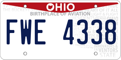 OH license plate FWE4338
