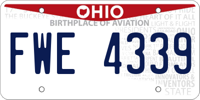 OH license plate FWE4339