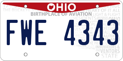 OH license plate FWE4343