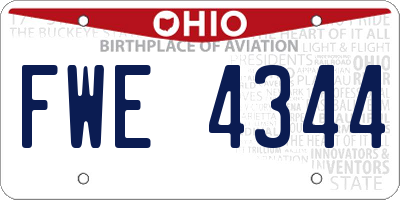 OH license plate FWE4344