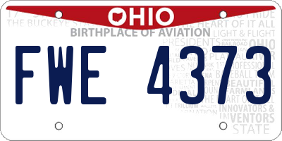 OH license plate FWE4373