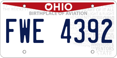 OH license plate FWE4392