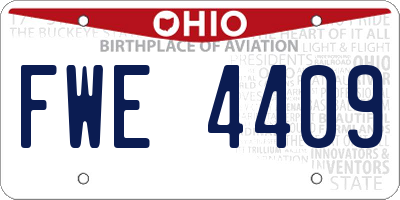 OH license plate FWE4409