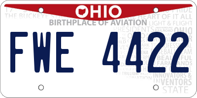 OH license plate FWE4422
