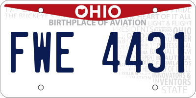 OH license plate FWE4431