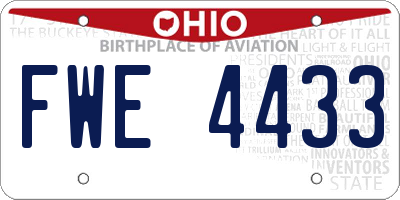 OH license plate FWE4433