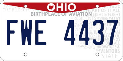 OH license plate FWE4437
