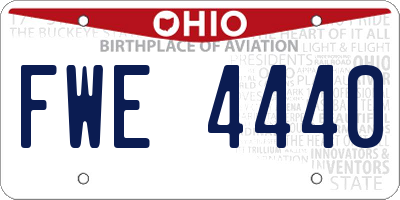 OH license plate FWE4440