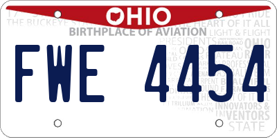 OH license plate FWE4454