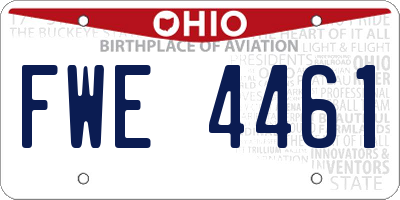 OH license plate FWE4461