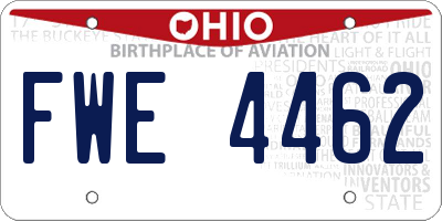 OH license plate FWE4462
