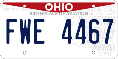 OH license plate FWE4467