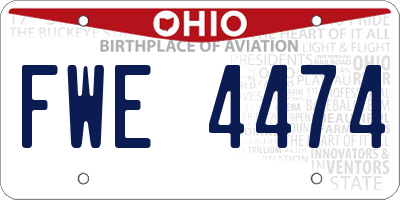 OH license plate FWE4474
