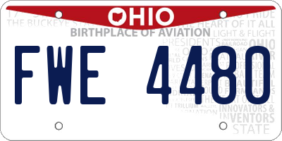 OH license plate FWE4480