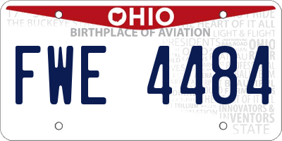 OH license plate FWE4484